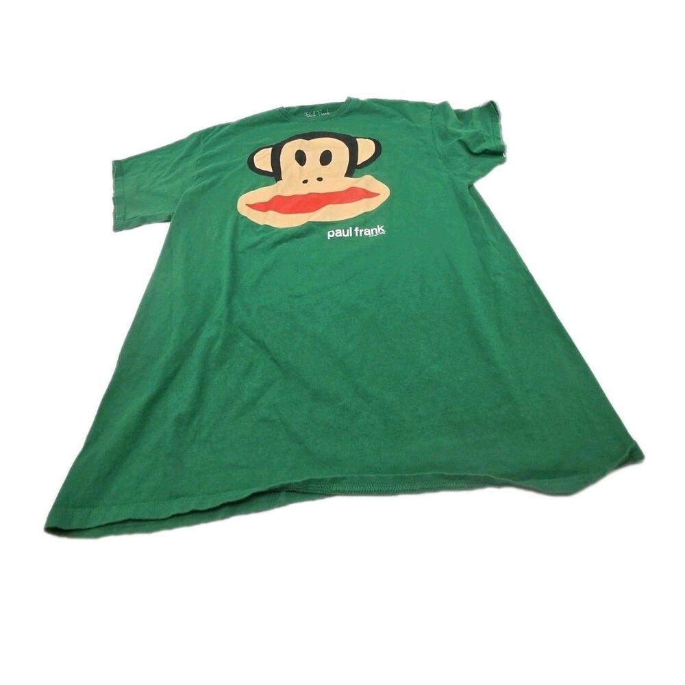 Paul Frank Green Julius Graphic Cotton T Shirt Sock Monkey Face XXL 2XL